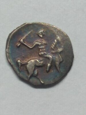 Русское Царство. Иван IV Васильевич Грозный. 1535-1584. Денга. МДД. Obv: Всадник с саблей в право без короны. Rev: КНЗЬ ВЕЛIКI IВАН. Ag. 0.34 g. Conros: Д36/10.1. XF Русское Царство. Иван IV Васильевич Грозный. 1535-1584. Денга. МДД. Obv: Всадник с саблей в право без короны. Rev: КНЗЬ ВЕЛIКI IВАН. Ag. 0.34 g. Conros: Д36/10.1. XF