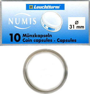 Капсулы для монет 31.00 мм. 1 * 10 шт. Lighthaus / Leuchtturm. Капсулы для монет 31.00 мм. 1 * 10 шт. Lighthaus / Leuchtturm.