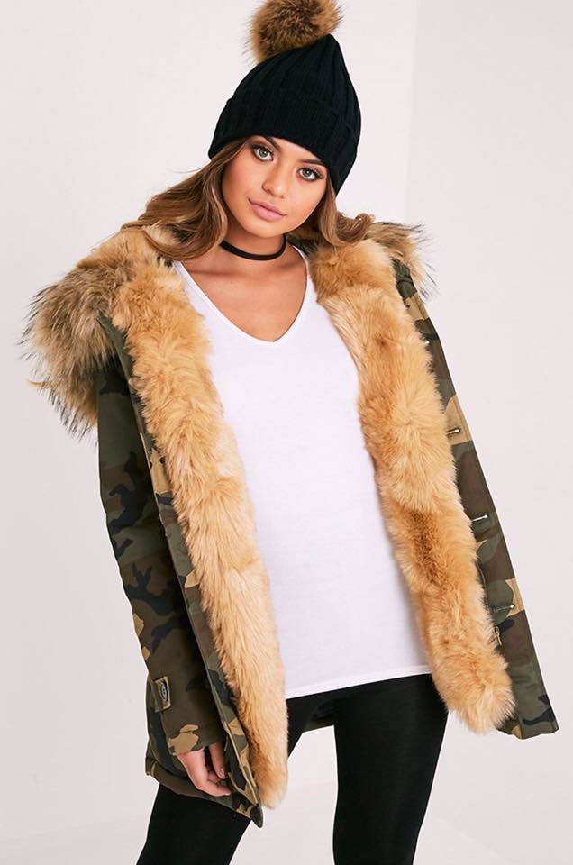 faux fur lined anorak