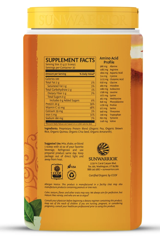 SunWarrior Organic Classic Plus Protein 750g