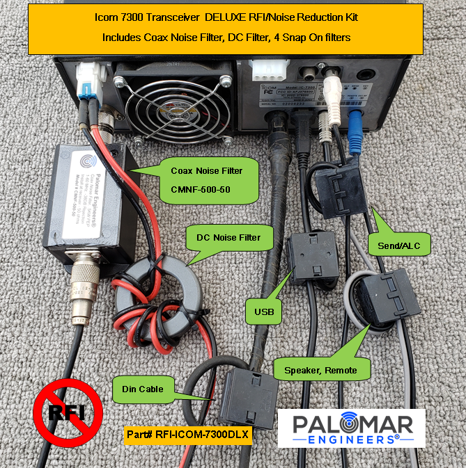 IC7300 Transceiver Deluxe RFI Kit 5 Noise Reduction Filters