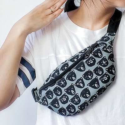 Сумка бананка BUMBAG Мишки BB_18J040_BL_BL