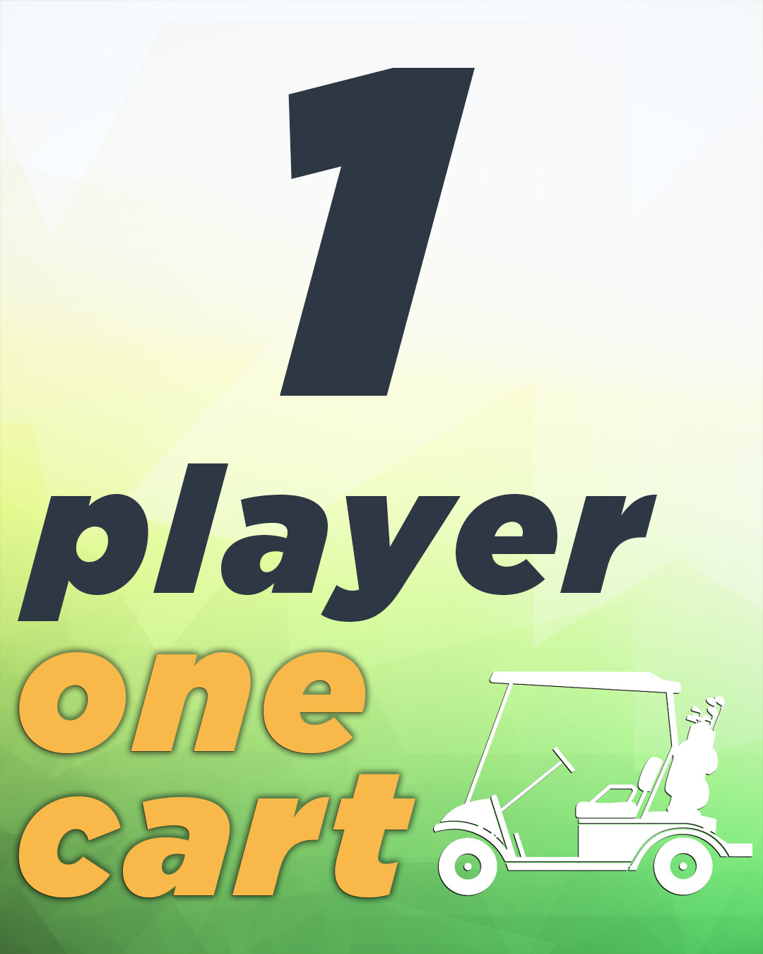 1 Player & 1 Cart 1 Player & 1 Cart