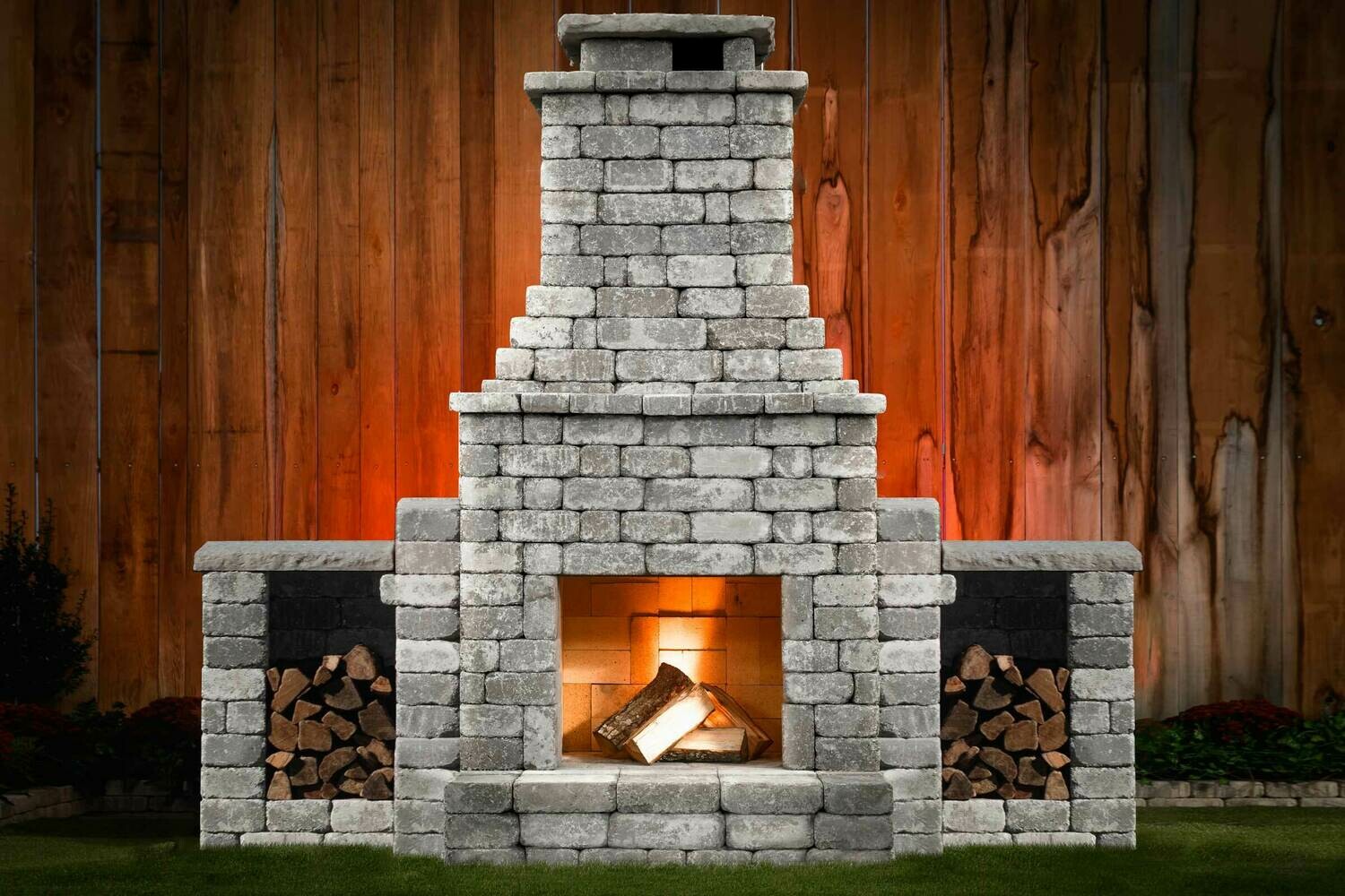 Princeton Diy Outdoor Fireplace Kit Shop Romanstone For Impressive