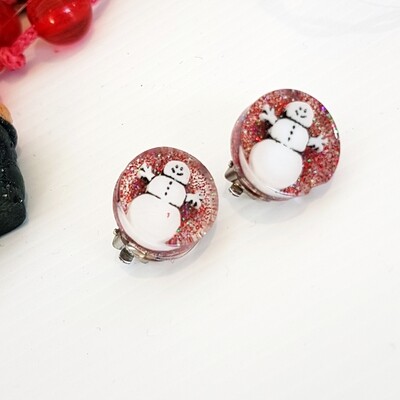 Snowman Christmas CLIP ON Earrings Snowman Christmas CLIP ON Earrings