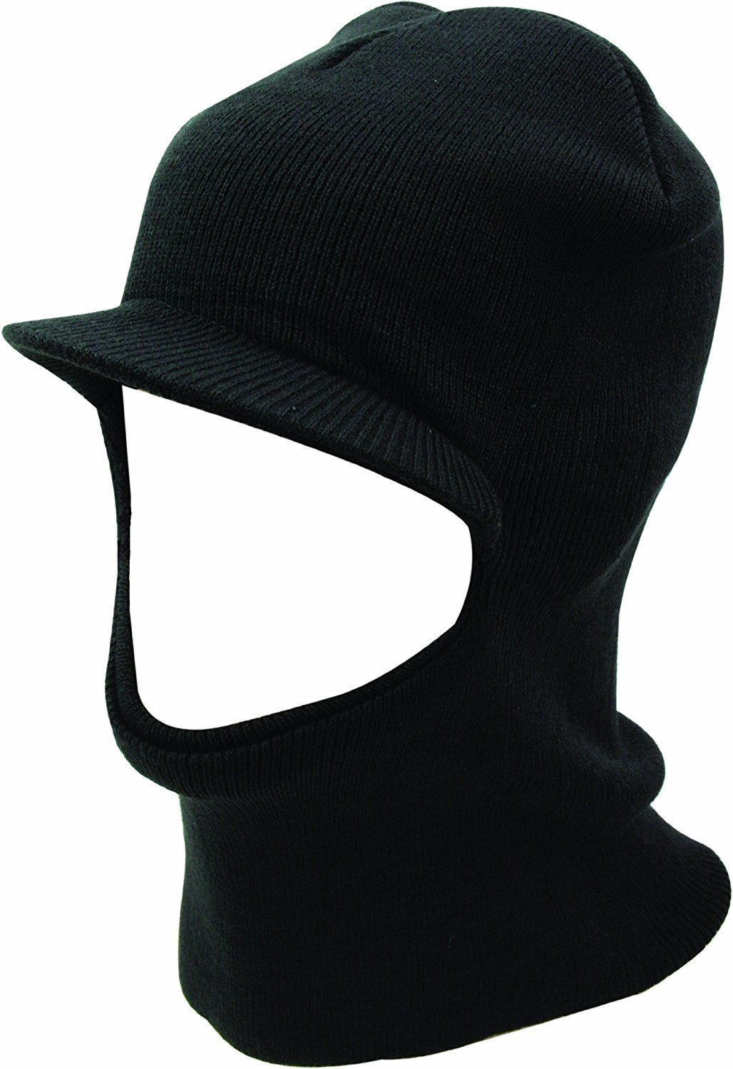 New Wool Black Peaked Balaclava