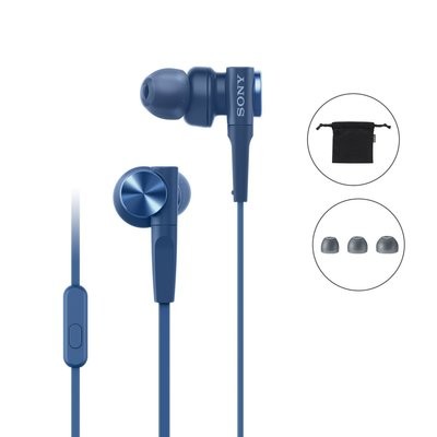 Sony MDR-XB55AP in-Ear Extra Bass Headphones with Mic , Blue Sony MDR-XB55AP in-Ear Extra Bass Headphones with Mic , Blue