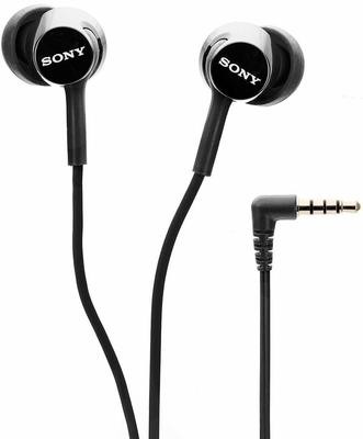Sony MDR-EX155AP in-Ear Headphones with Mic, Black Sony MDR-EX155AP in-Ear Headphones with Mic, Black