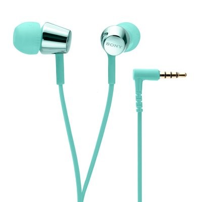 Sony MDR-EX155AP in-Ear Headphones with Mic, Light Blue Sony MDR-EX155AP in-Ear Headphones with Mic, Light Blue