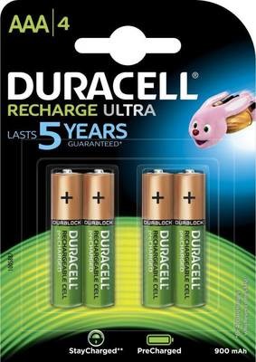 Duracell AAA, 4, Battery, 900mAh, Rechargeable Ultra Duracell AAA, 4, Battery, 900mAh, Rechargeable Ultra