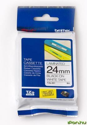 Brother TZe-251 Black on White 24mm Label Tape Brother TZe-251 Black on White 24mm Label Tape