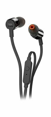 JBL T210 Pure Bass in-Ear Headphones with Mic, Black JBL T210 Pure Bass in-Ear Headphones with Mic, Black