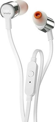 JBL T210 Pure Bass in-Ear Headphones with Mic, White JBL T210 Pure Bass in-Ear Headphones with Mic, White