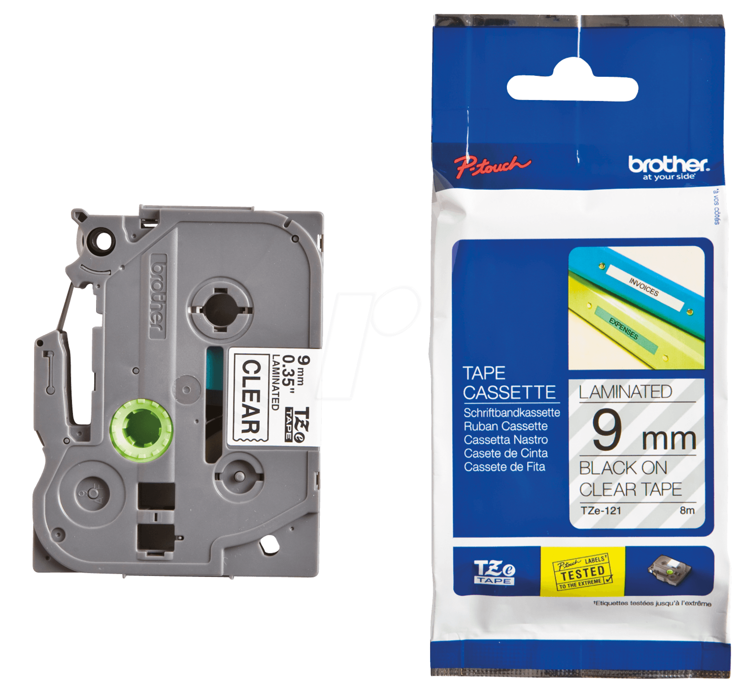 Brother Tze121 Black on Clear 9mm Label Tape, Rs.616 LT Online Store