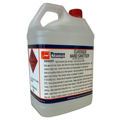 CLASSIQUE SANI HAND SANITISER 5L AUSTRALIAN MADE CLASSIQUE SANI HAND SANITISER 5L AUSTRALIAN MADE