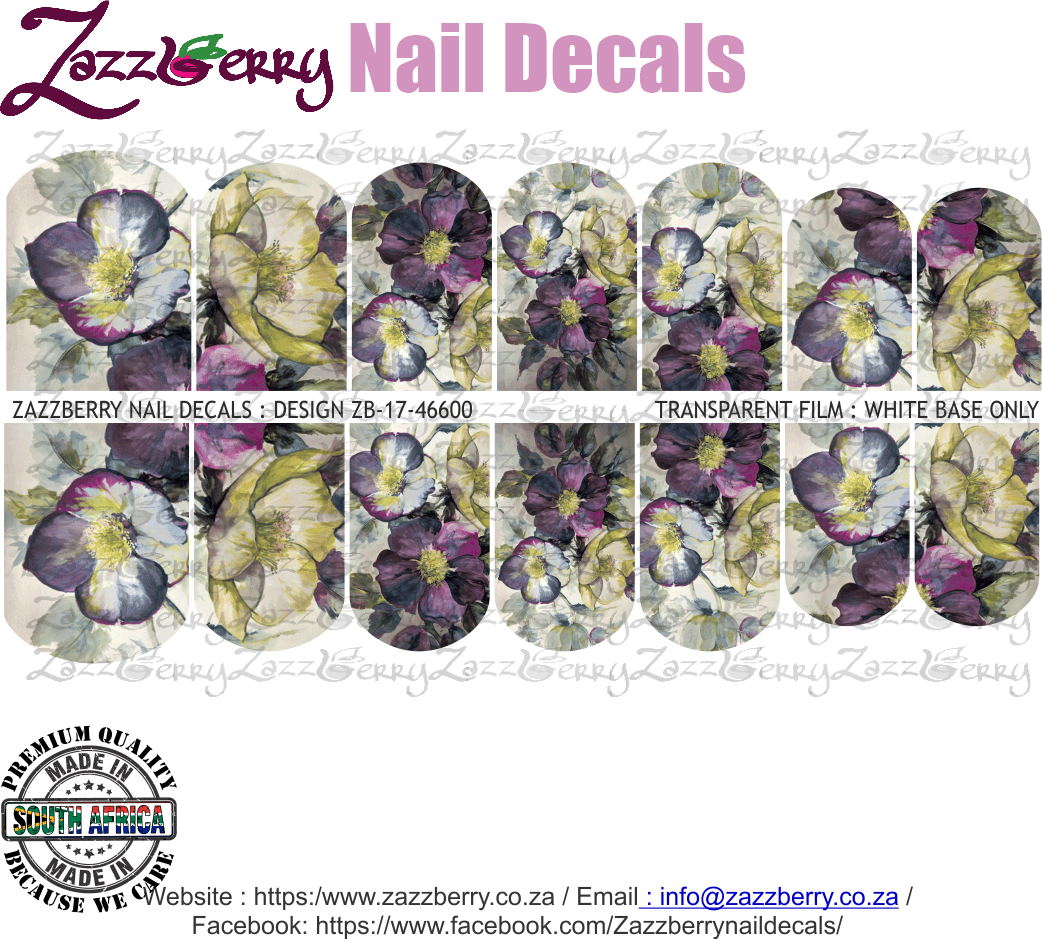 Purple Floral Dream Nail Decals Purple Floral Dream Nail Decals