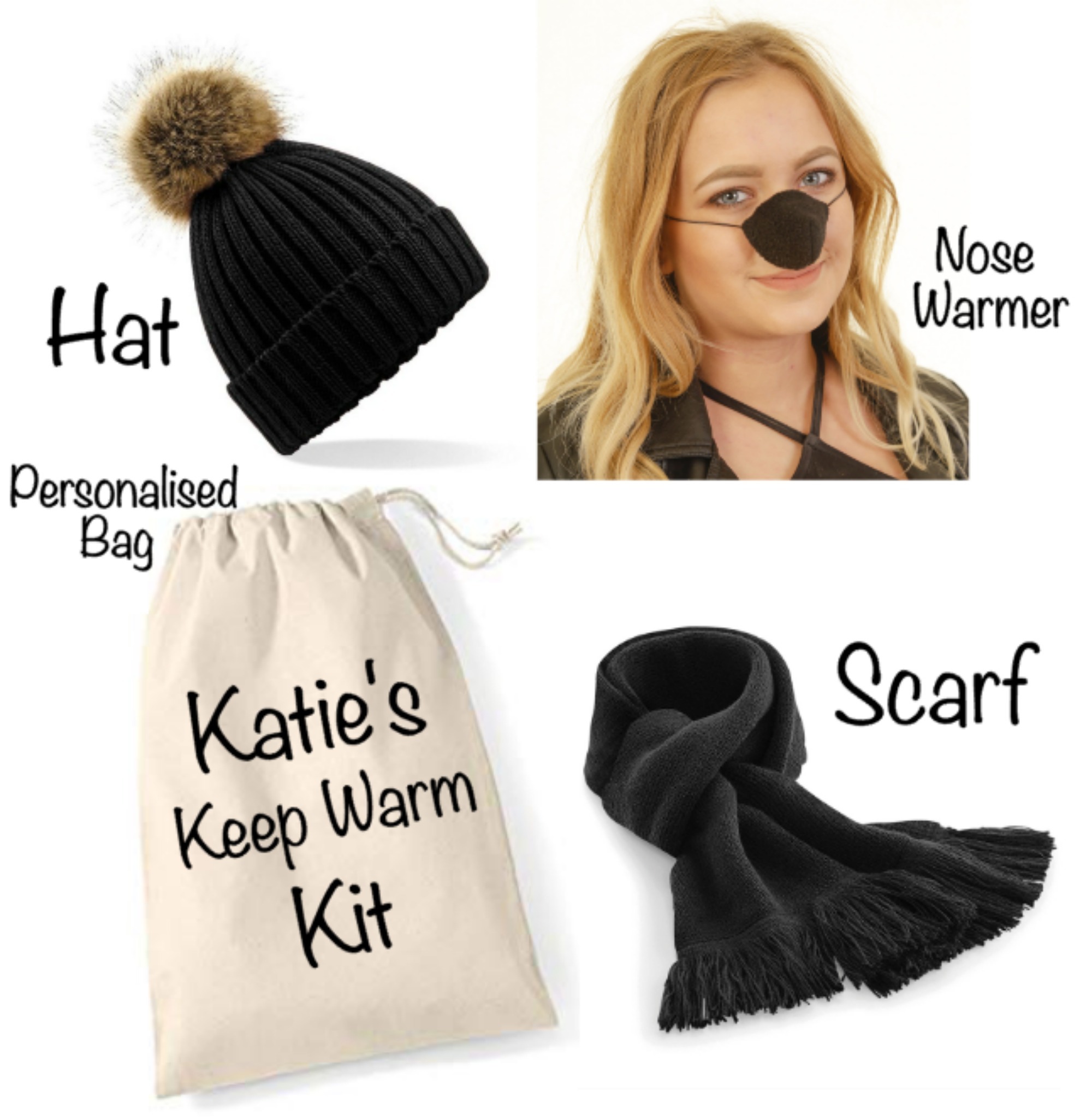 personalised hat and scarf