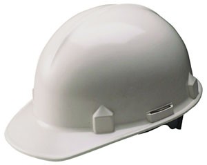 black fiberglass hard hat