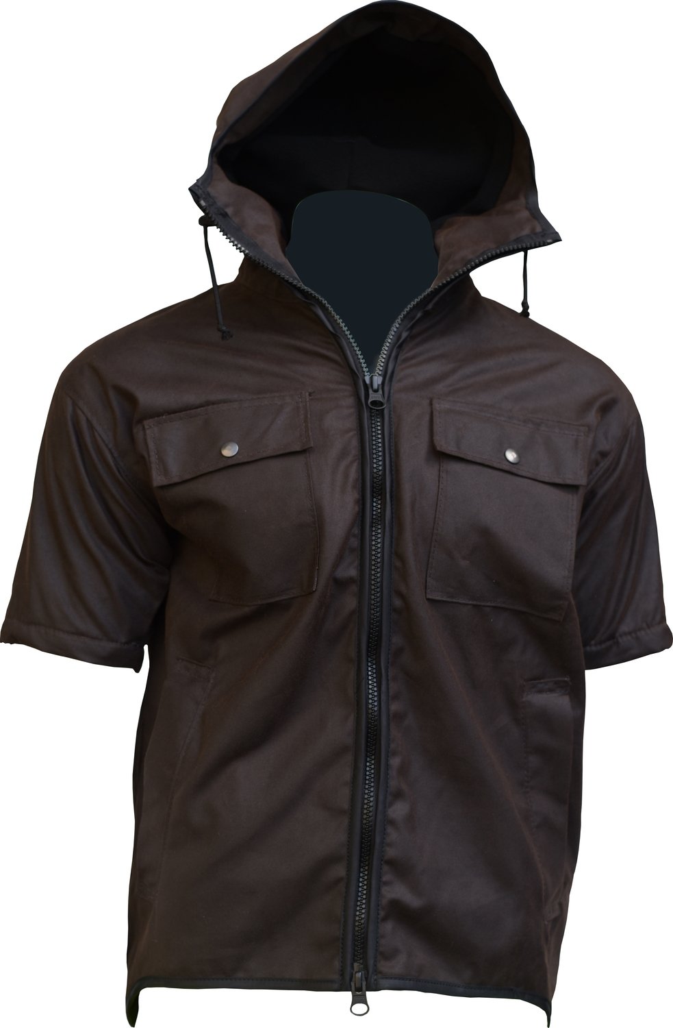 short sleeve jacket with hood