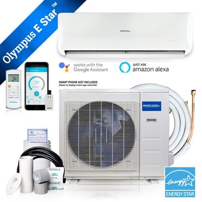 MRCOOL 9000 BTU OLYMPUS ENERGY STAR Heat Pump Condenser & Wall Mount Air Handler 230 volt 22.8 SEER with Enhanced WiFi (Works with Alexa, Works with Google Assistant) MRCOOL 9000 BTU OLYMPUS ENERGY STAR Heat Pump Condenser & Wall Mount Air Handler 230 volt 22.8 SEER with Enhanced WiFi (Works with Alexa, Works with Google Assistant)