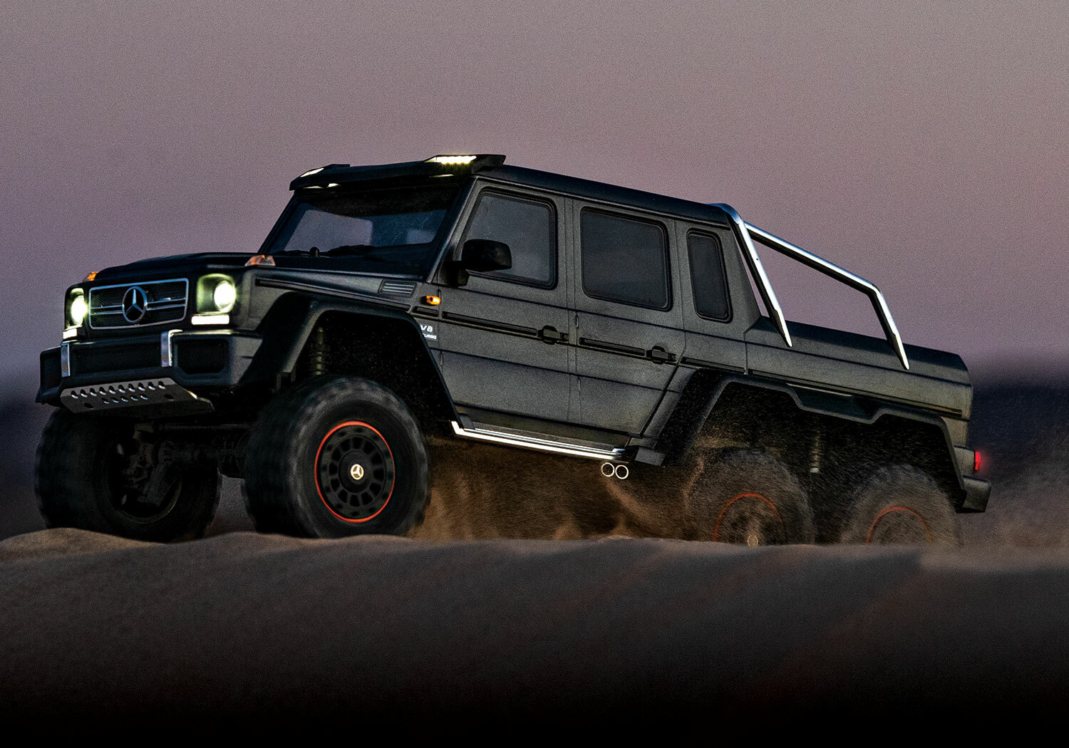 Traxxas TRX-6 Matte Graphite Metallic Mercedes-Benz G 63 AMG 6x6 (XL-5HV, TQi, LED Lights) (Wireless Module/3S 5000mAh LiPo Battery/Live iD Charger/Phone Mount) - Special Edition Traxxas TRX-6 Matte Graphite Metallic Mercedes-Benz G 63 AMG 6x6 (XL-5HV, TQi, LED Lights) (Wireless Module/3S 5000mAh LiPo Battery/Live iD Charger/Phone Mount) - Special Edition