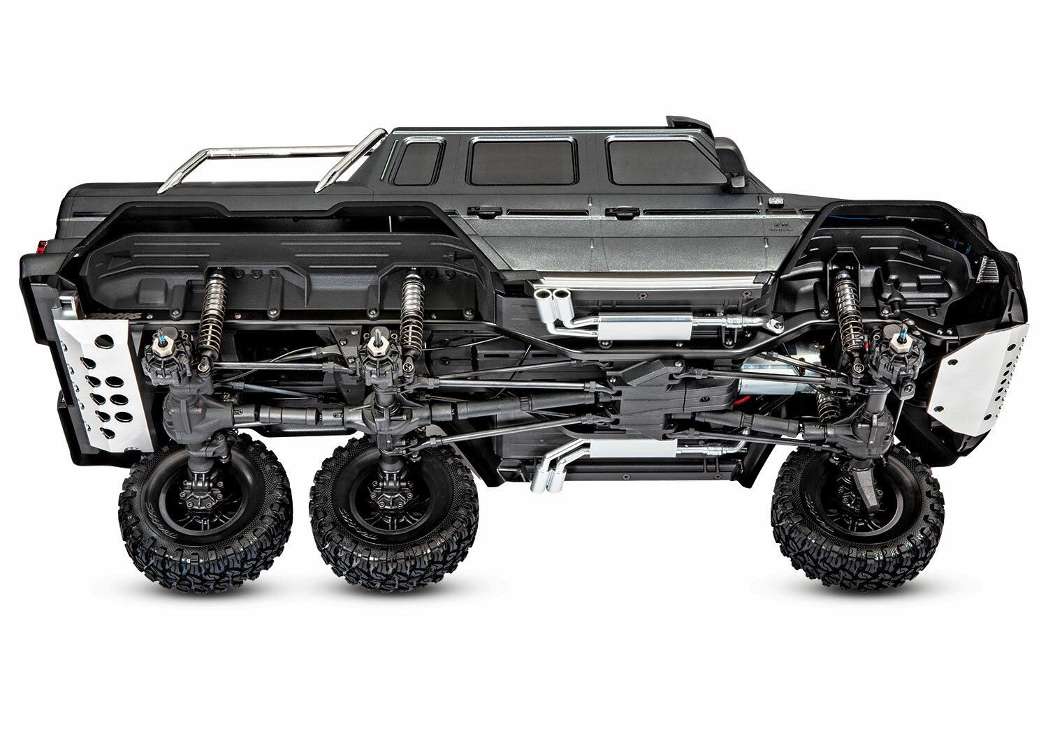 Traxxas TRX-6 Matte Graphite Metallic Mercedes-Benz G 63 AMG 6x6 (XL-5HV, TQi, LED Lights) (Wireless Module/3S 5000mAh LiPo Battery/Live iD Charger/Phone Mount) - Special Edition Traxxas TRX-6 Matte Graphite Metallic Mercedes-Benz G 63 AMG 6x6 (XL-5HV, TQi, LED Lights) (Wireless Module/3S 5000mAh LiPo Battery/Live iD Charger/Phone Mount) - Special Edition