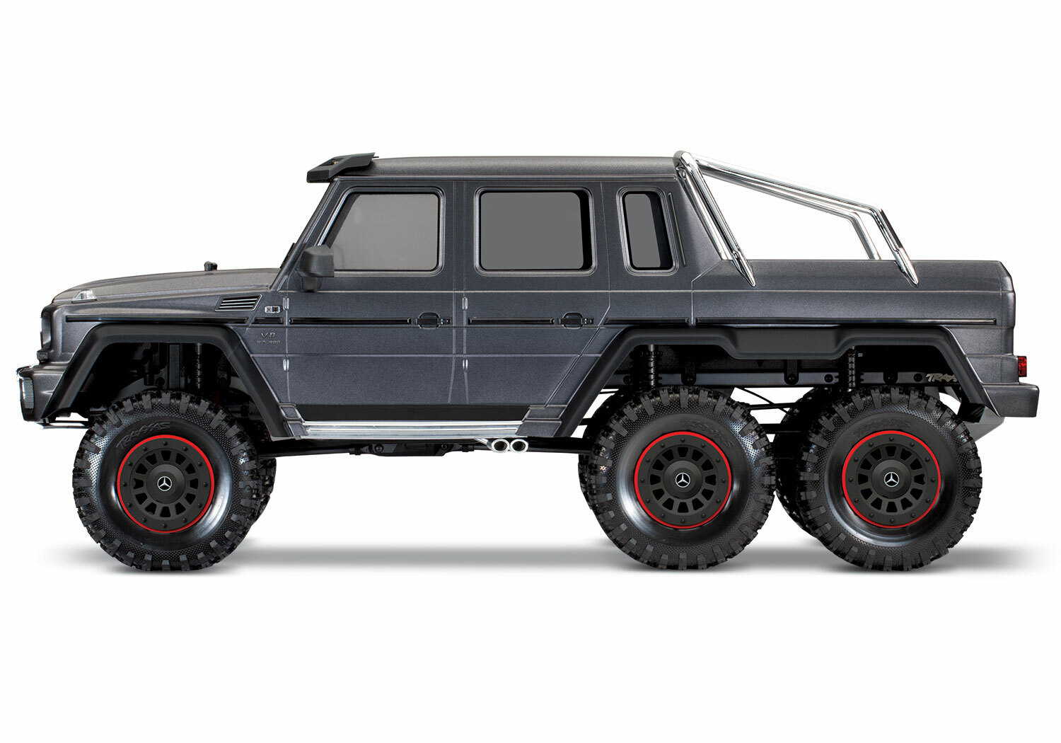 Traxxas TRX-6 Matte Graphite Metallic Mercedes-Benz G 63 AMG 6x6 (XL-5HV, TQi, LED Lights) (Wireless Module/3S 5000mAh LiPo Battery/Live iD Charger/Phone Mount) - Special Edition Traxxas TRX-6 Matte Graphite Metallic Mercedes-Benz G 63 AMG 6x6 (XL-5HV, TQi, LED Lights) (Wireless Module/3S 5000mAh LiPo Battery/Live iD Charger/Phone Mount) - Special Edition