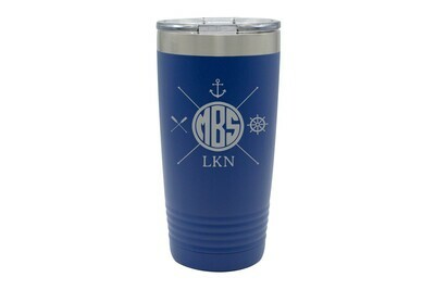 Monogrammed with Nautical Themes Travel Mug 20 oz Monogrammed with Nautical Themes Travel Mug 20 oz