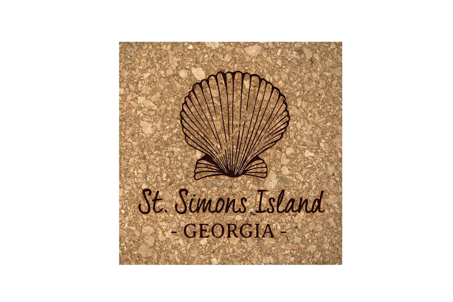 Seashell with Location & State Cork Coaster Set Seashell with Location & State Cork Coaster Set