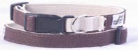 Cotton Double Layer Quick Release Buckle Dog Collar - Brown/Natural (1 Cotton Double Layer Quick Release Buckle Dog Collar - Brown/Natural (1