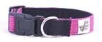 Cotton Double Layer Quick Release Buckle Dog Collar - Pink/Black (1 Cotton Double Layer Quick Release Buckle Dog Collar - Pink/Black (1
