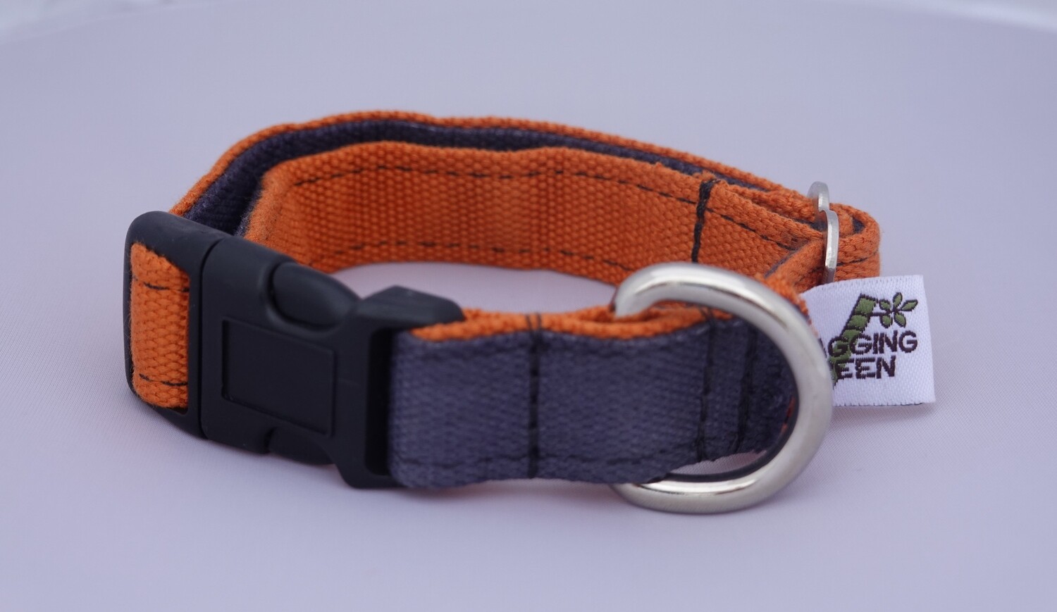 Eco Friendly Bamboo Dog Collar - Orange & Dark Gray (Clearance) Eco Friendly Bamboo Dog Collar - Orange & Dark Gray (Clearance)