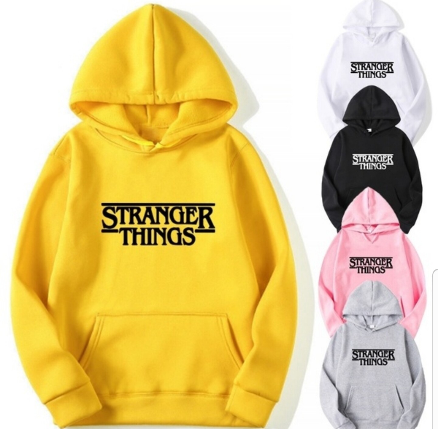 pink stranger things hoodie