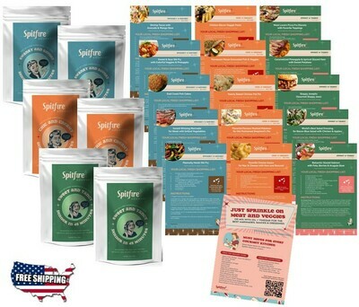 STARTER KIT - Seasonings & Recipes to cook dinner in 45 minutes every night for 2 weeks (6 packets, Full recipe card set, Gourmet STARTER KIT - Seasonings & Recipes to cook dinner in 45 minutes every night for 2 weeks (6 packets, Full recipe card set, Gourmet