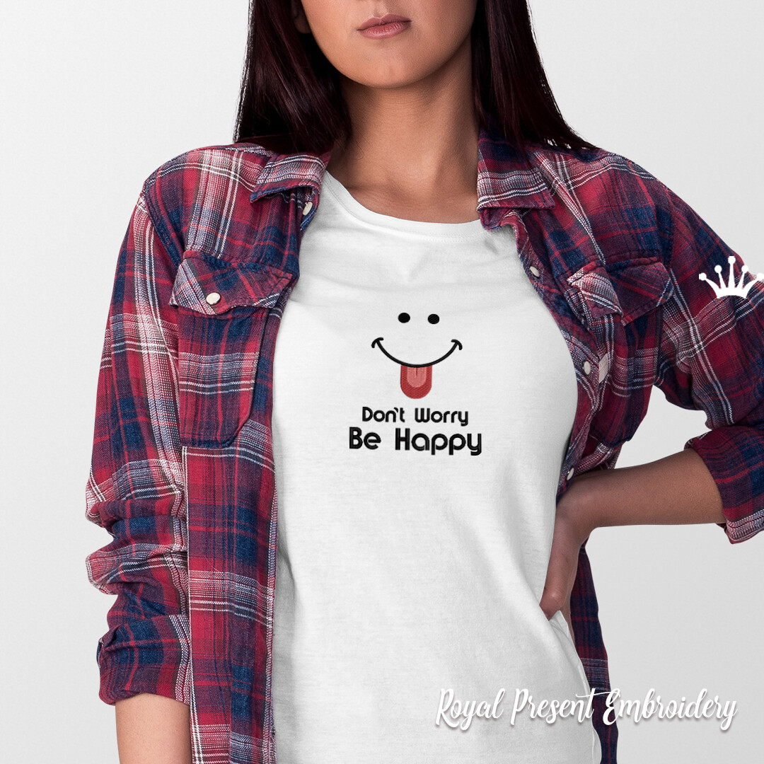 Don't Worry Quote machine embroidery design - 4 sizes Don't Worry Quote machine embroidery design - 4 sizes