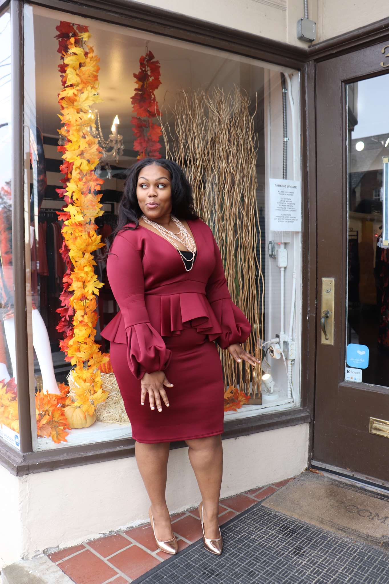 Whitney Peplum Bodycon Dress