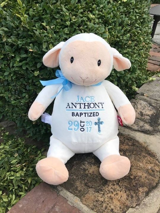 personalized baptism stuffed animal