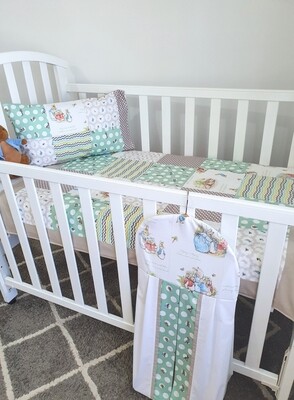 white and grey cot bedding sets