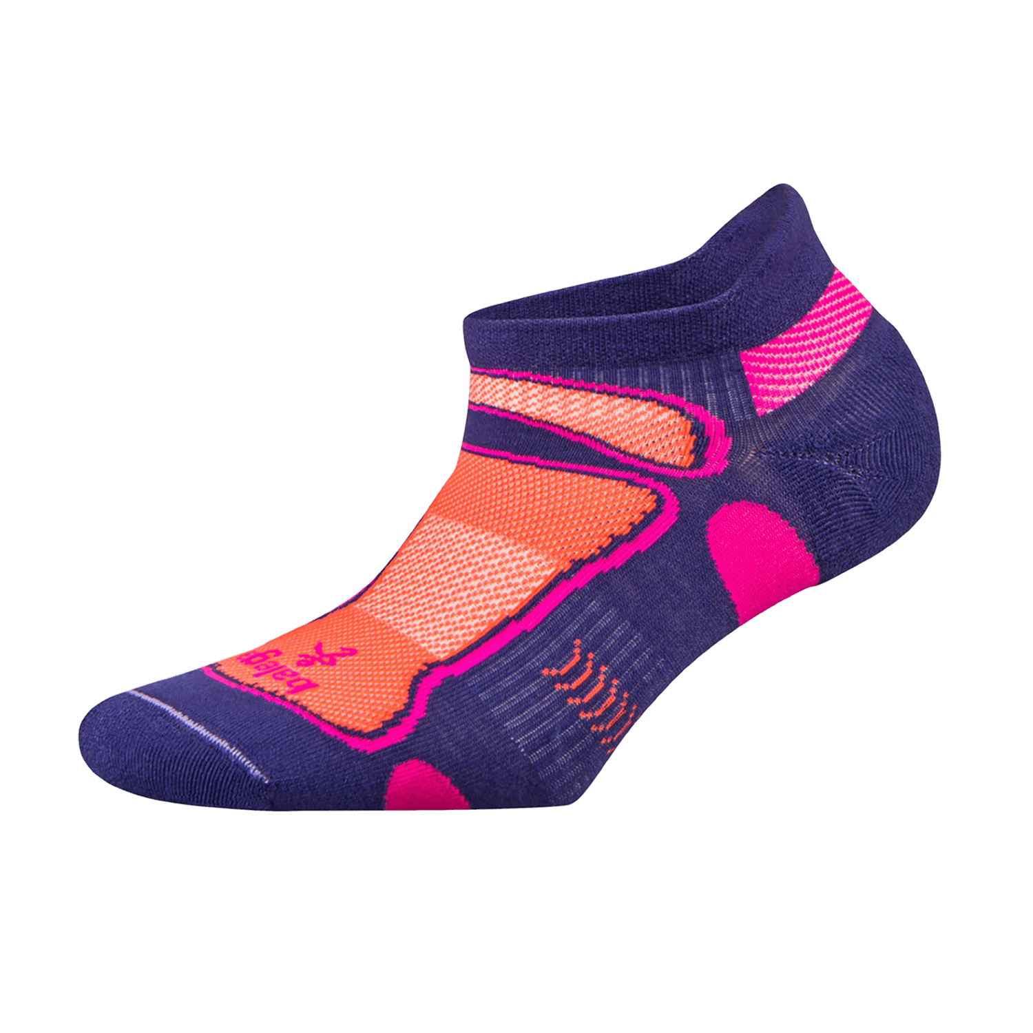 Ultra Light No Show Technical Running Sock - Purple/Neon