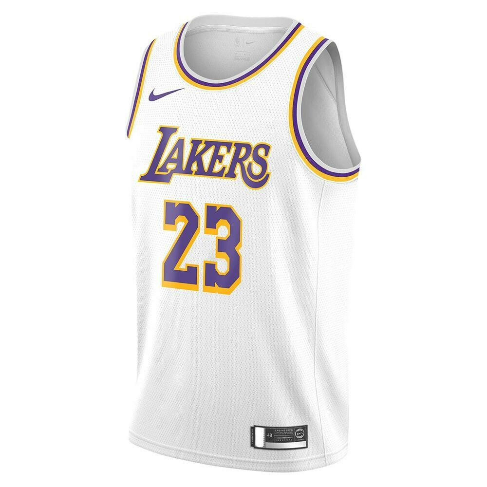 Nike Lebron James Los Angeles Lakers Swingman Jersey - Association Edition - White Nike Lebron James Los Angeles Lakers Swingman Jersey - Association Edition - White