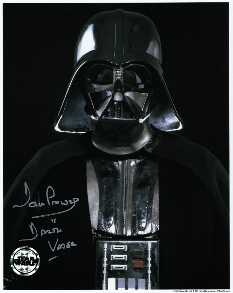 8X10 DARTH VADER PHOTO SIGNED BY DAVE PROWSE