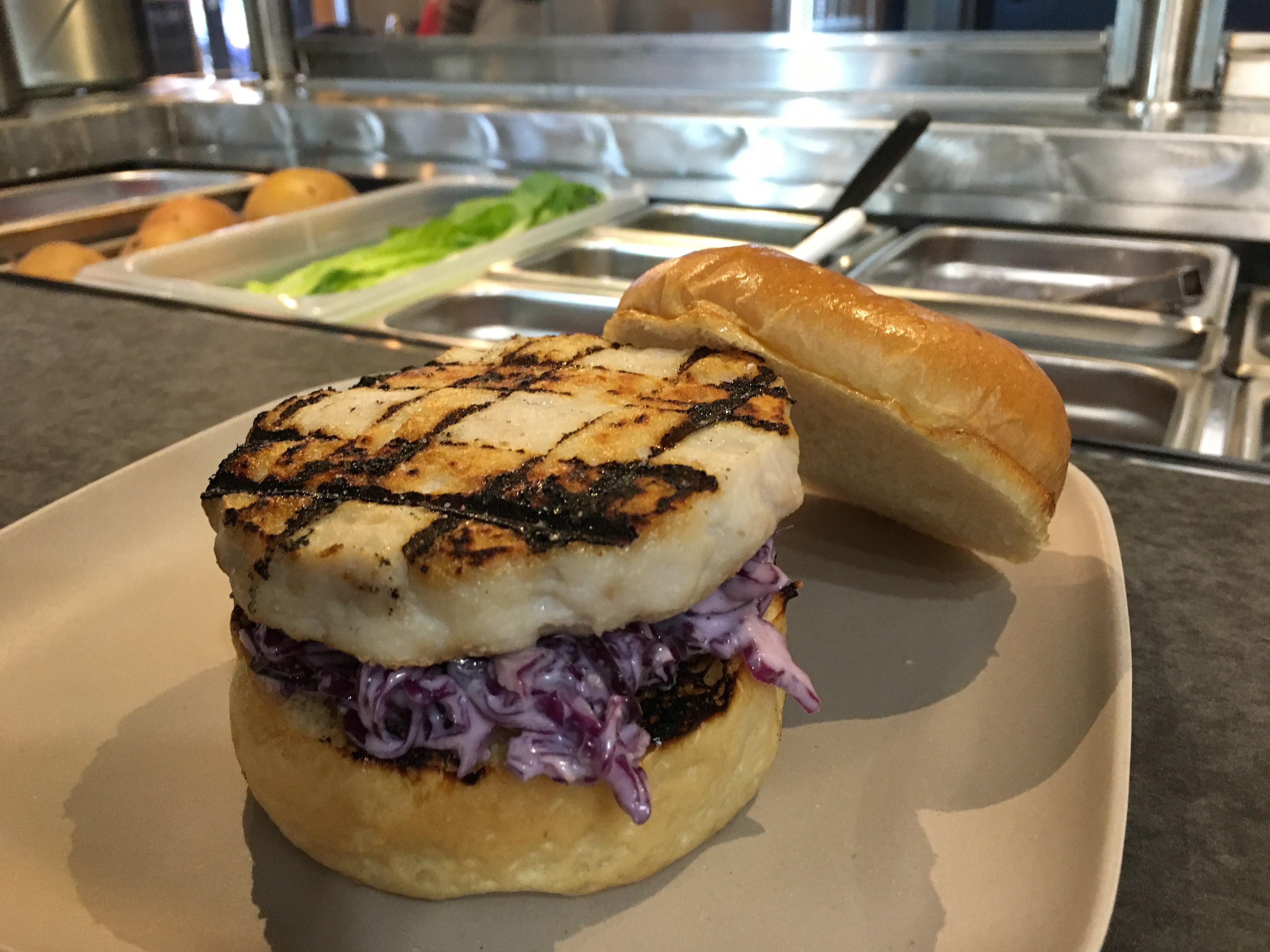ROCKFISH --- Wild Caught Fish Burger w/ Recommended Pairings Options 0001