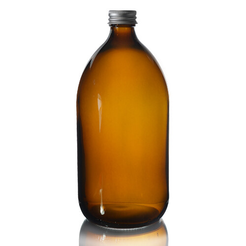 Amber Glass Bottle 500ml Aluminium Cap 28mm(ea) Amber Glass Bottle 500ml Aluminium Cap 28mm(ea)