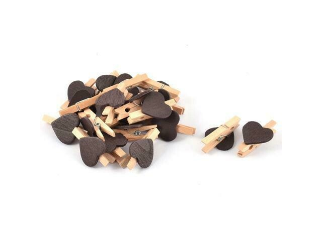 Wooden Pegs Pretty Black Heart (Qty10) Wooden Pegs Pretty Black Heart (Qty10)