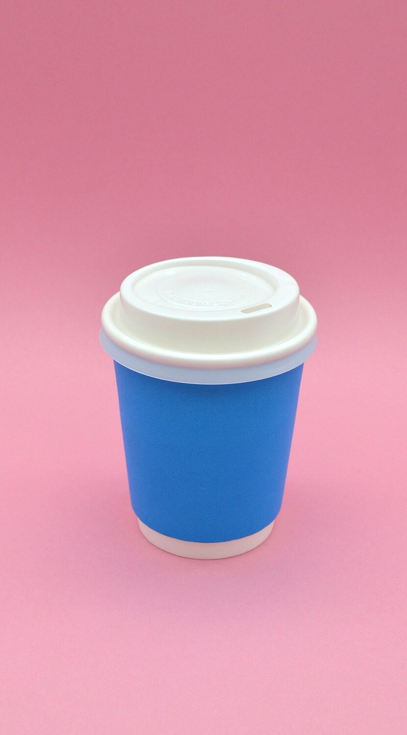 Coffee Cups Double Wall 250ml - Blue (Qty 50) Coffee Cups Double Wall 250ml - Blue (Qty 50)