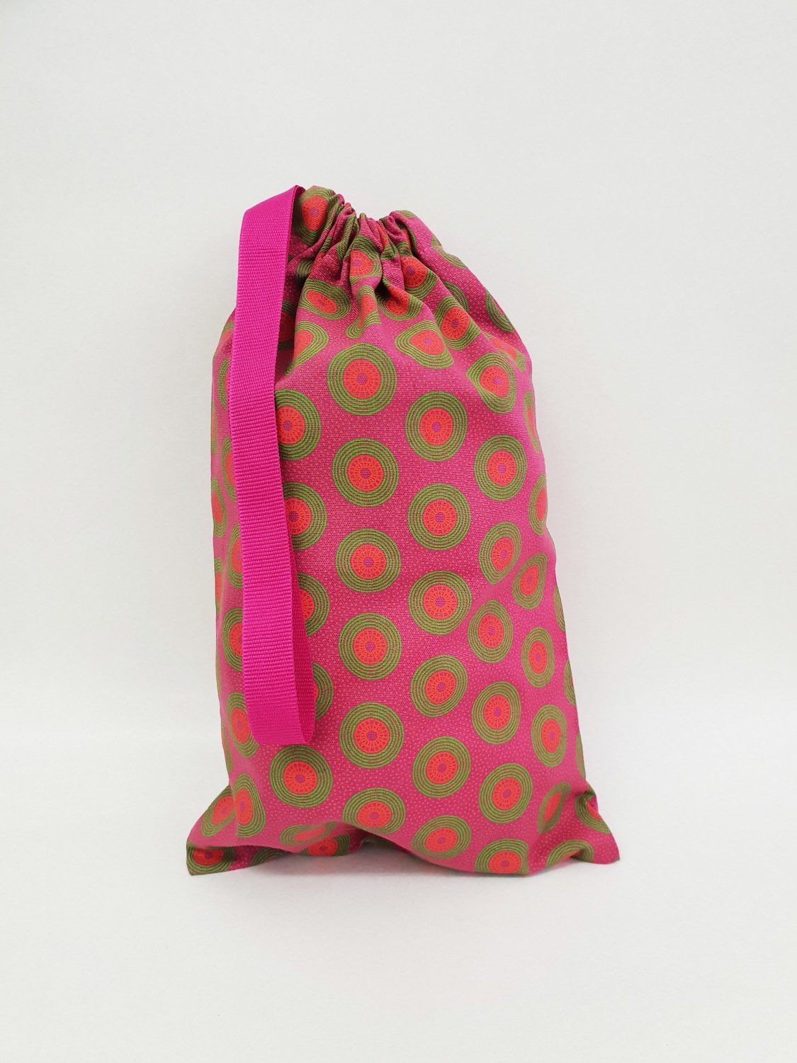 Shweshwe Bag Pink+Green+Orange - Small Shweshwe Bag Pink+Green+Orange - Small