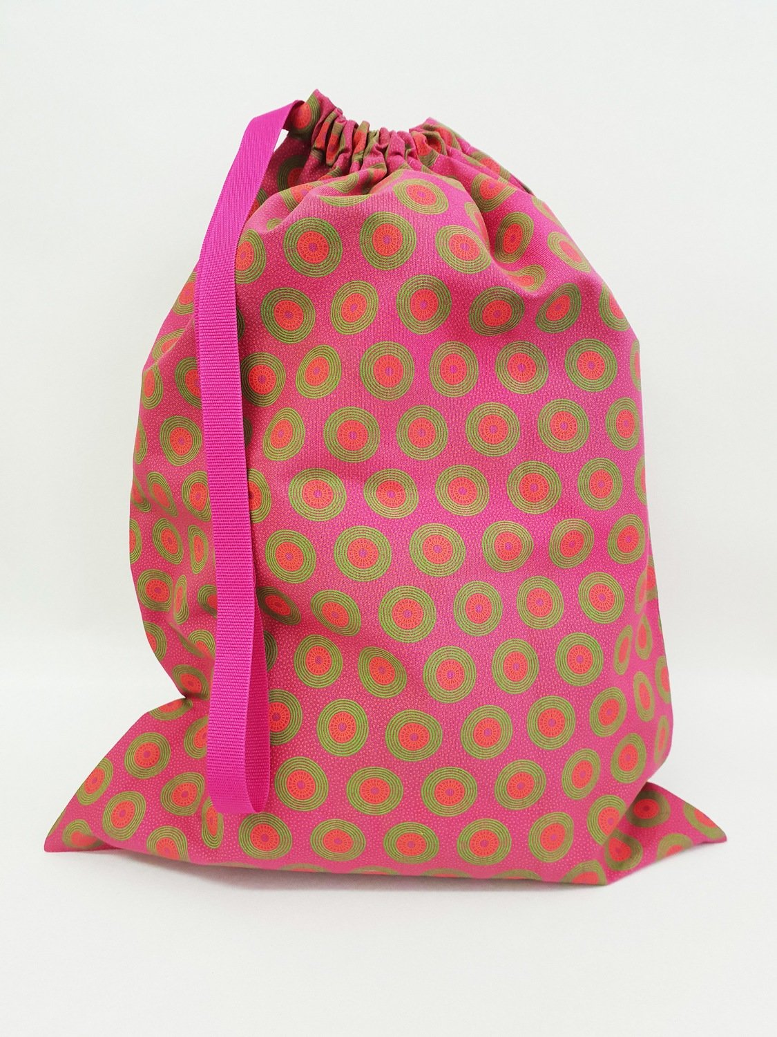Shweshwe Bag Pink+Green+Orange - Large Shweshwe Bag Pink+Green+Orange - Large