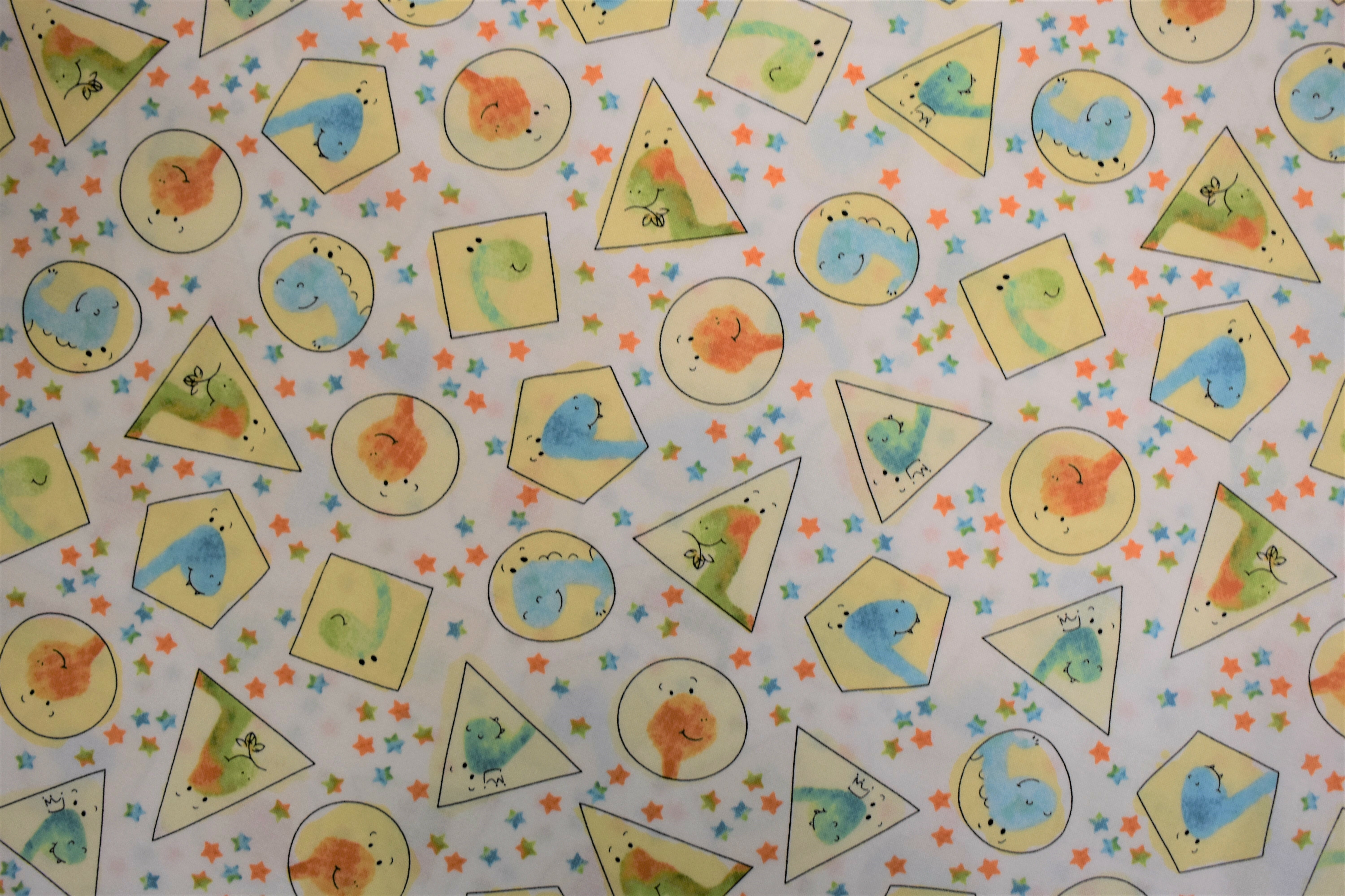 Dino-Mite Dinosaurs in Shapes - Quilting Treasures - 1/2m cut L1KN3FM9