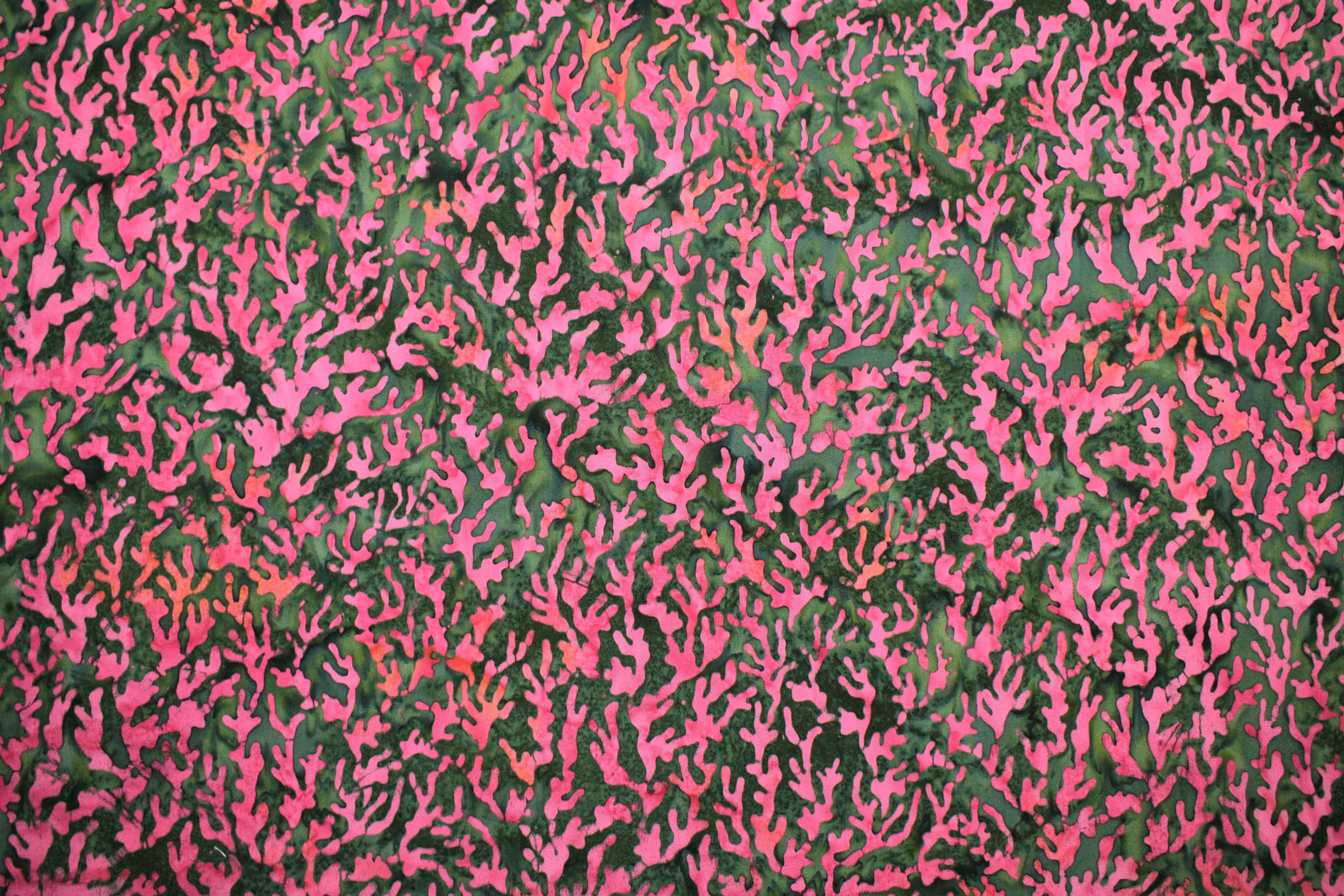 Green & Pink Coral Batik - 1/2m cut 67T4G4BM