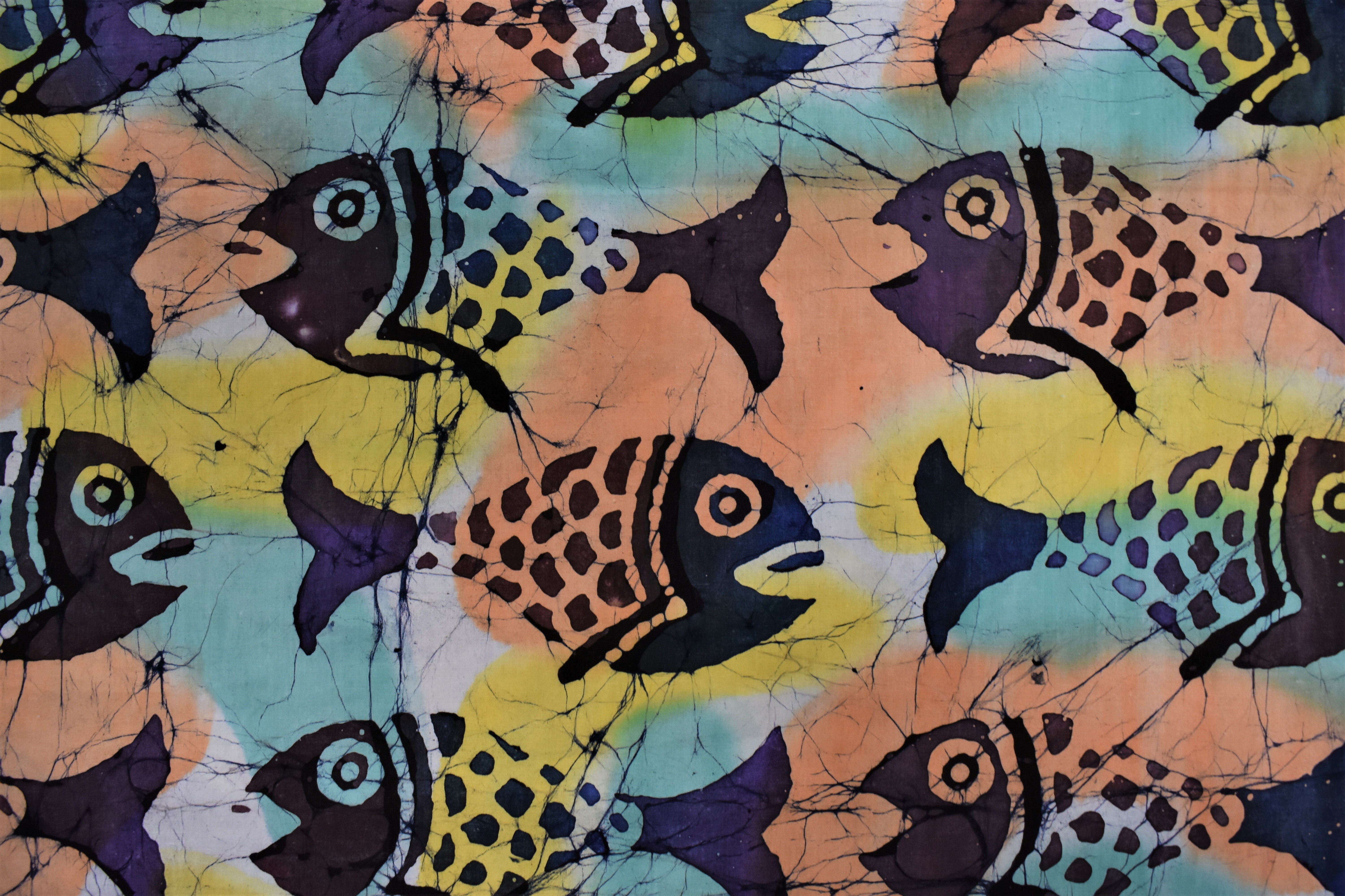 Large Colorful Fish Batik - 1/2m cut BGA533KW